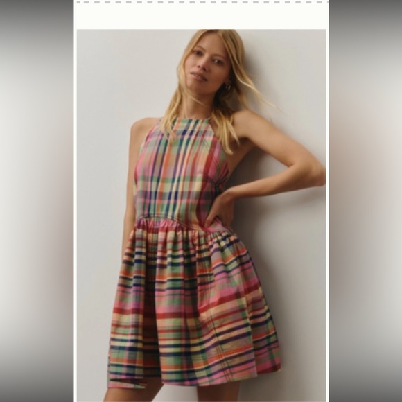 Pilcro Dresses & Skirts - Anthropologie Pilcro Pink Plaid Mini Dress